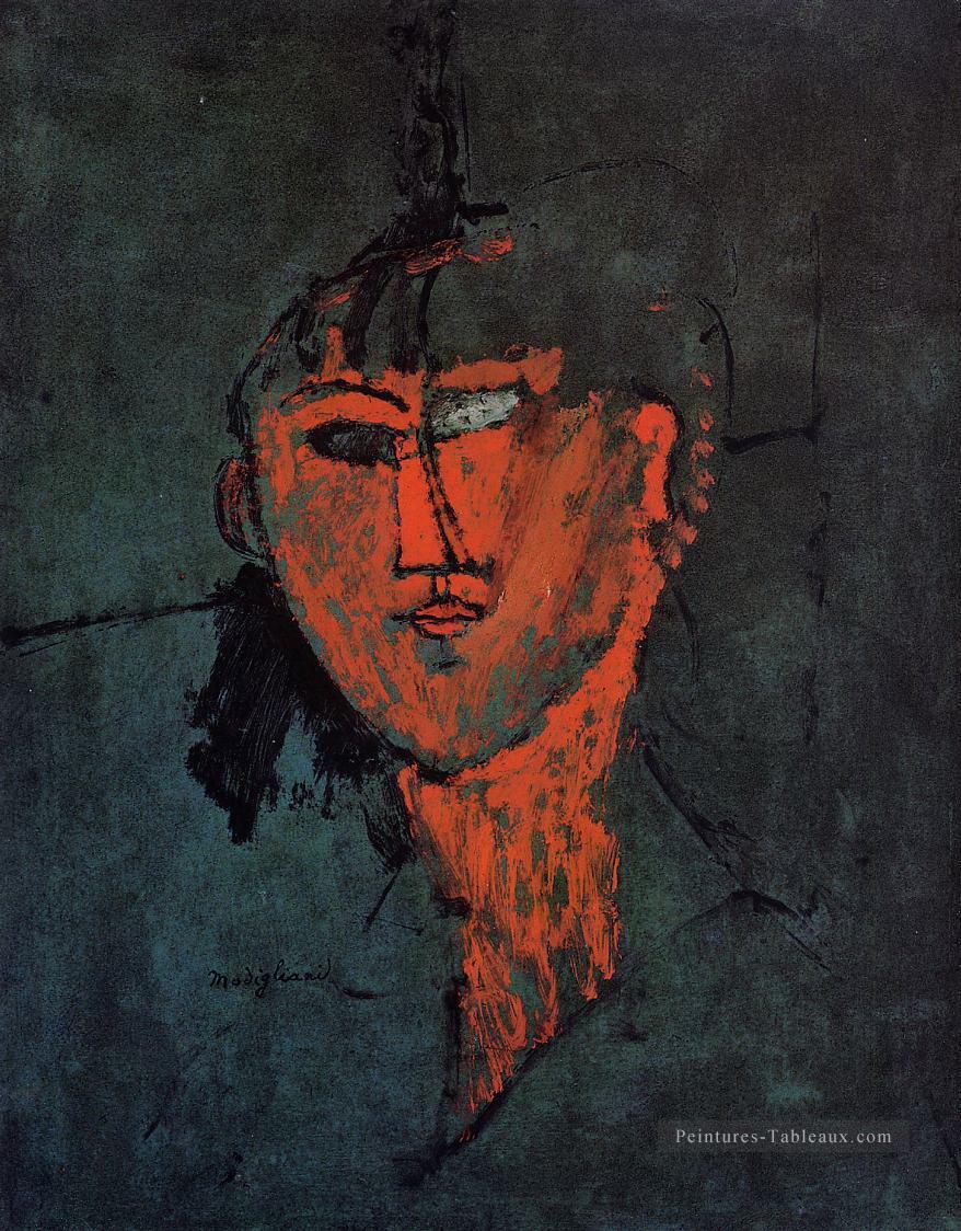 une tête 1915 Amedeo Modigliani Peintures à l'huile